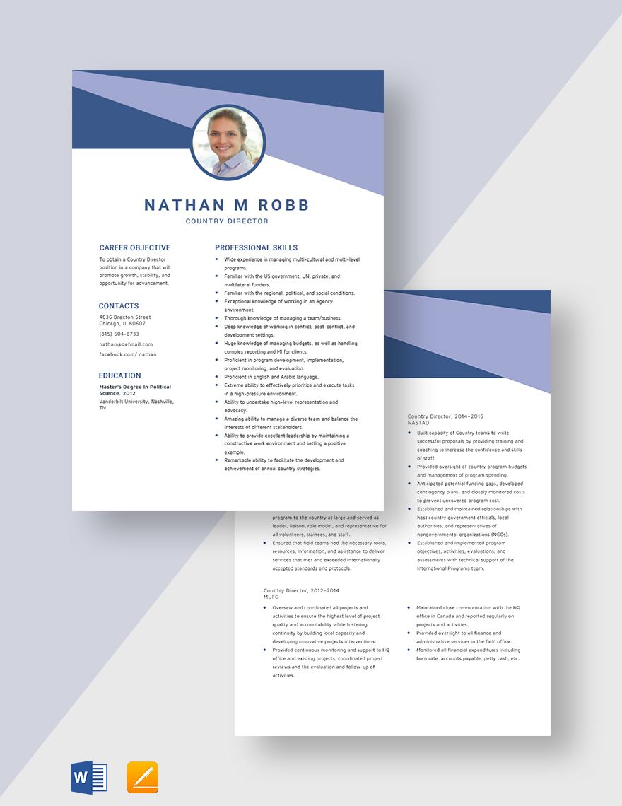 Country Director Resume