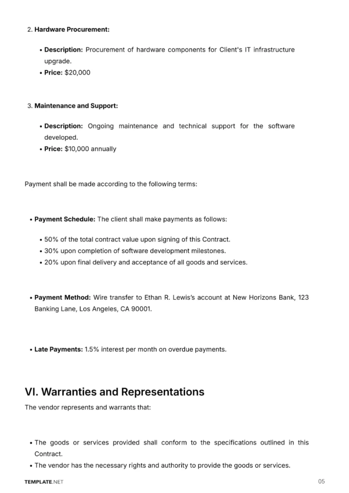 Free Vendor Contract Template to Edit Online