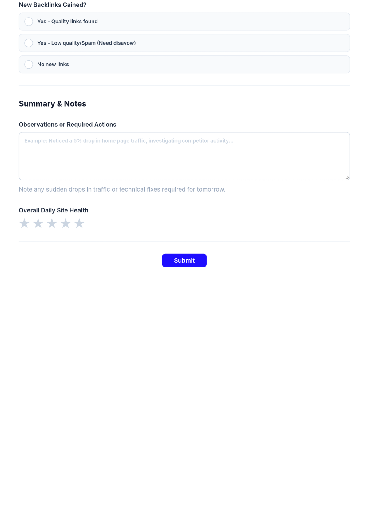 Free Daily SEO Checklist Template & AI Daily SEO Checklist Maker