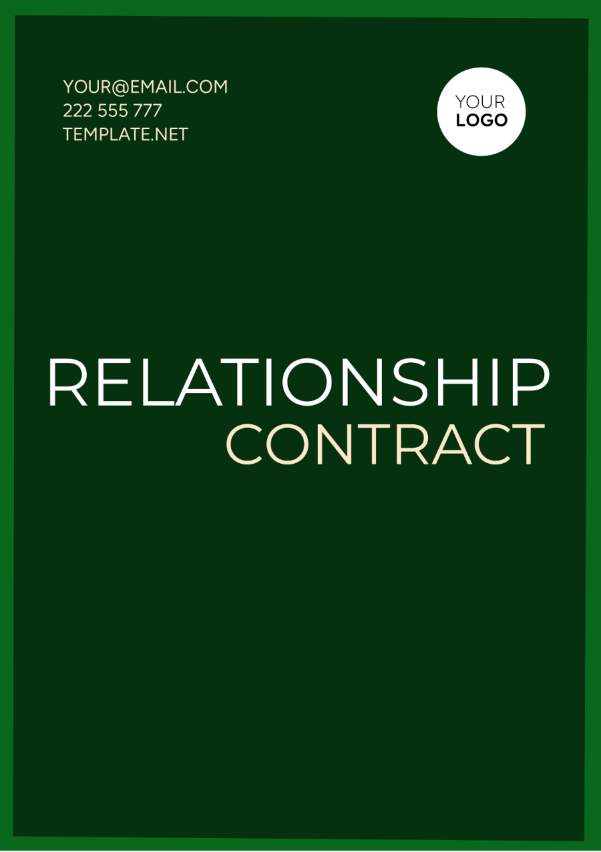Relationship Contract Template