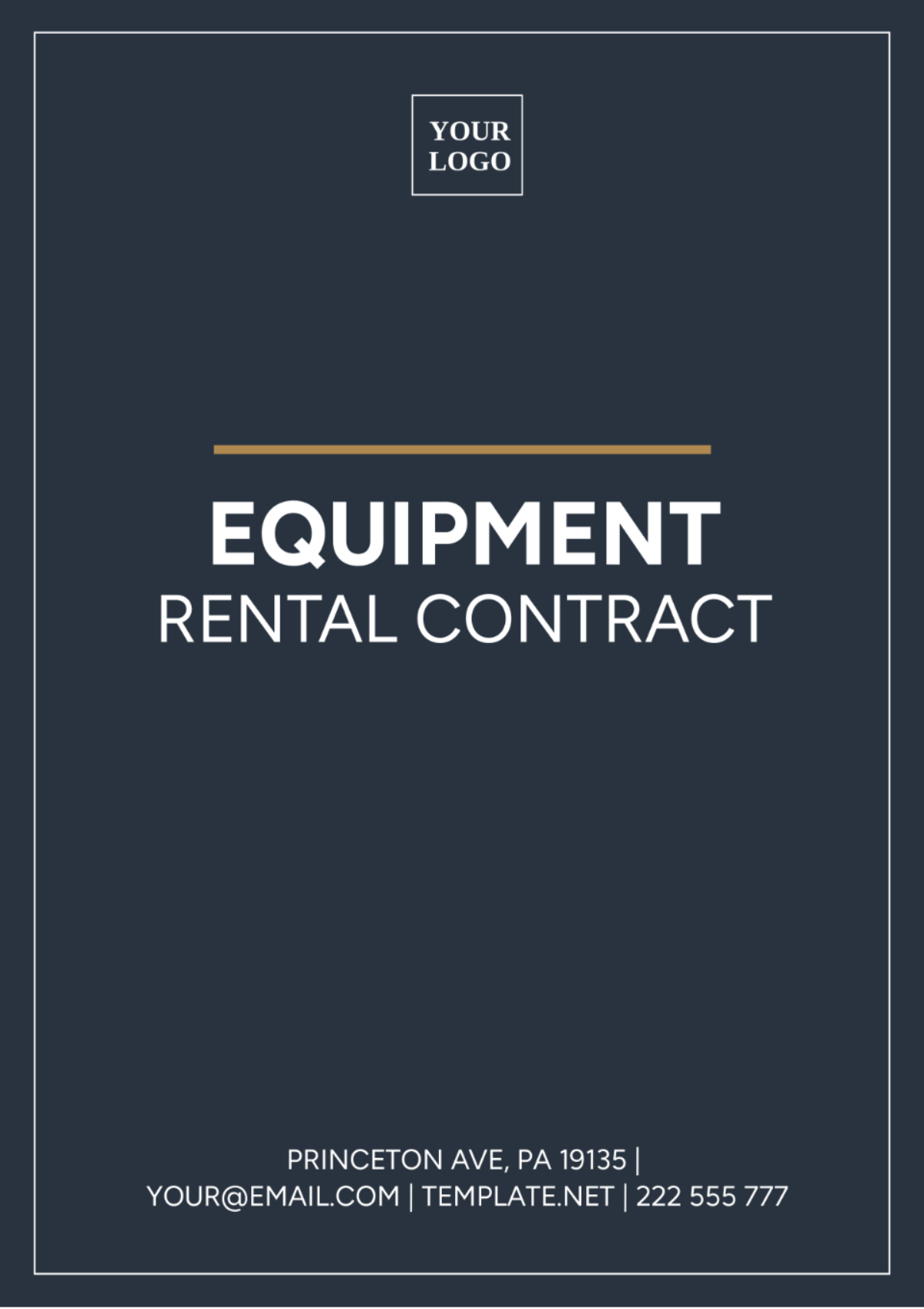 Equipment Rental Contract Template