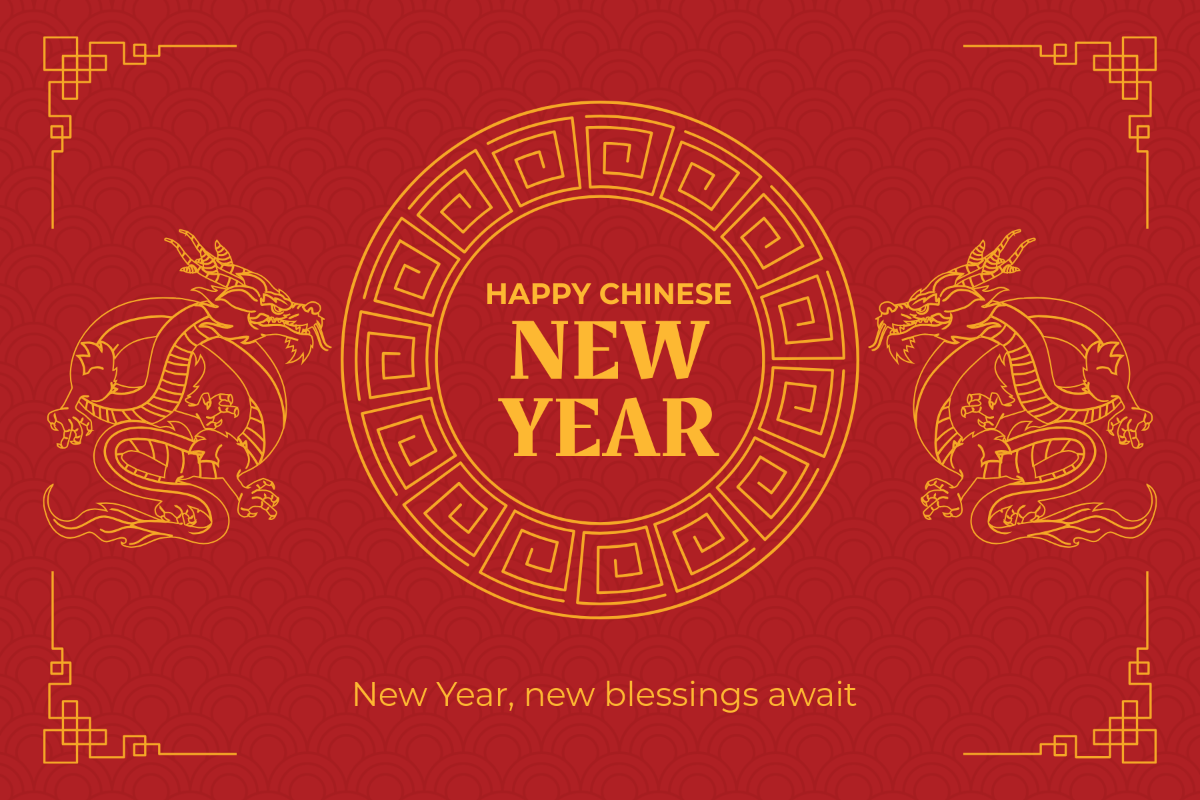 Free Chinese New Year Post Card Template