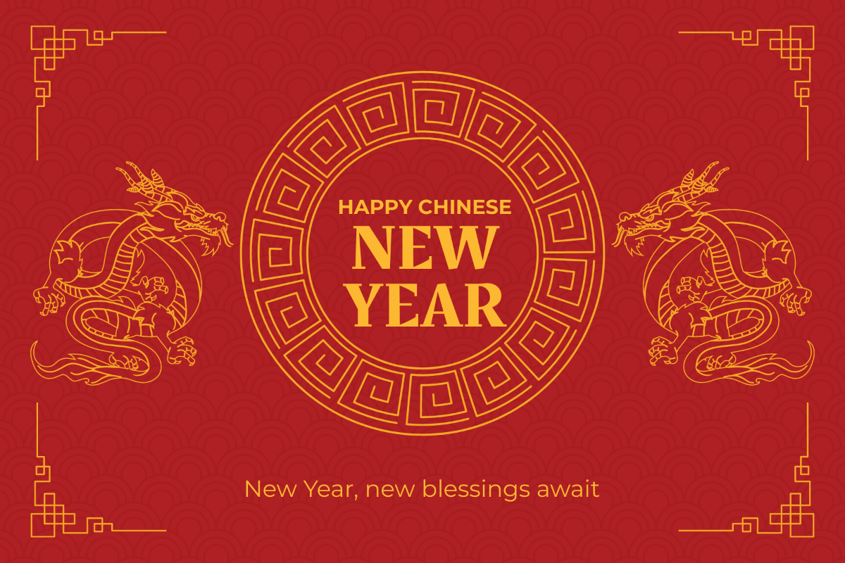 Chinese New Year Post Card Template