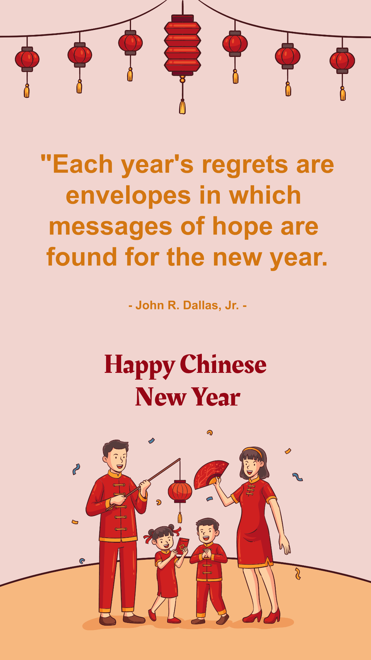 Chinese New Year Family Quotes Template