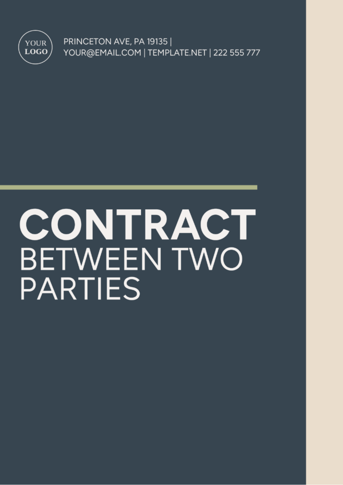 Contract Between Two Parties Template
