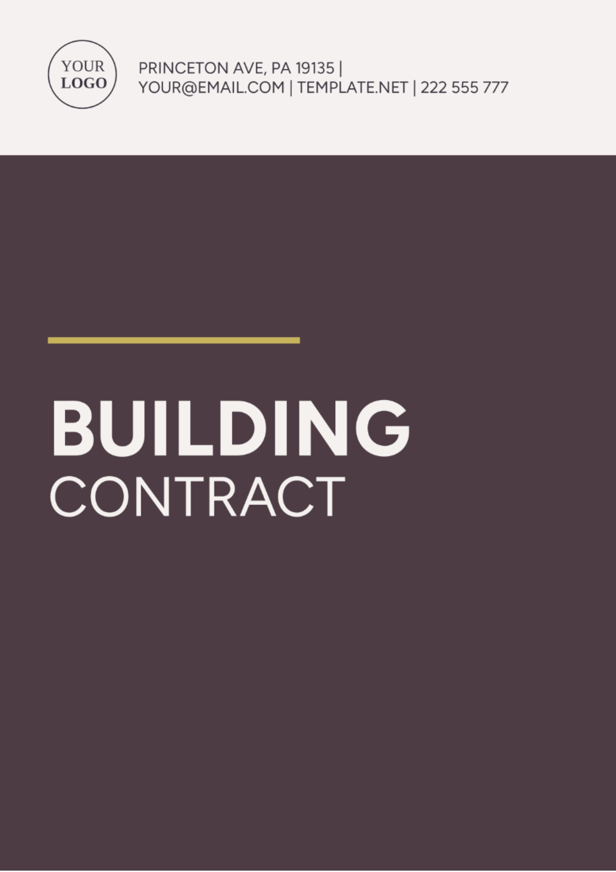 Building Contract Template