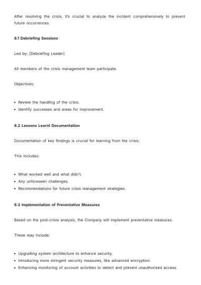 Free Account Crisis Management Protocol Template to Edit Online