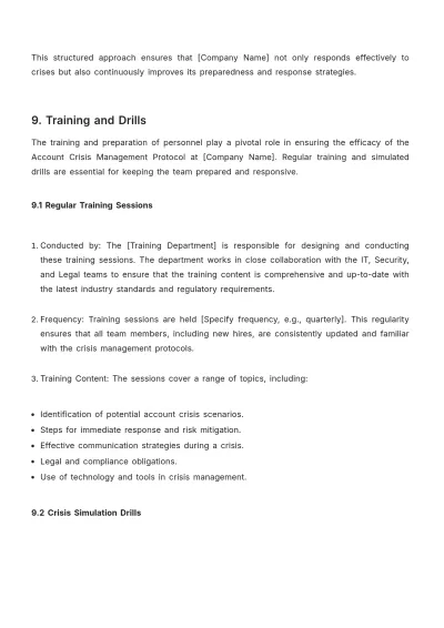 Free Account Crisis Management Protocol Template to Edit Online