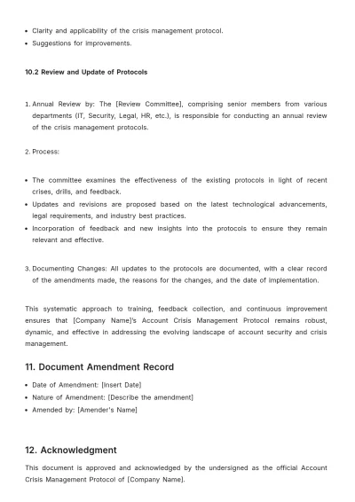 Free Account Crisis Management Protocol Template to Edit Online