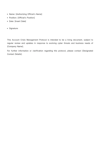 Free Account Crisis Management Protocol Template to Edit Online