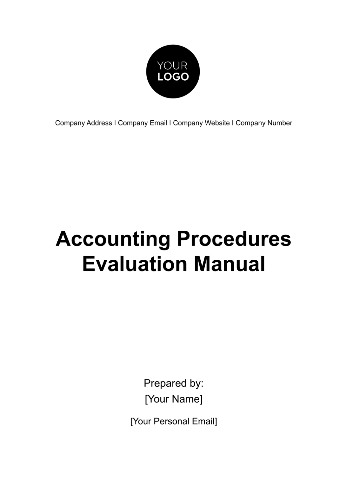 Accounting Procedures Evaluation Manual Template