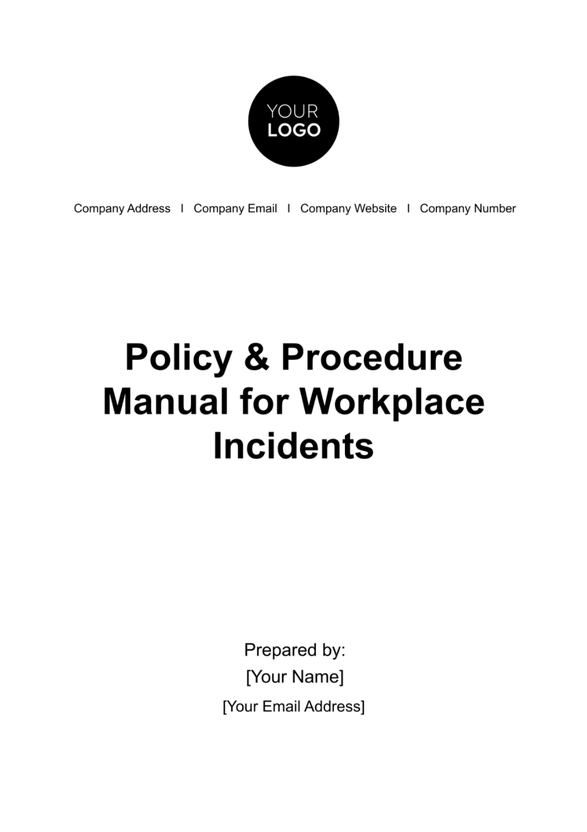 Policy & Procedure Manual for Workplace Incidents HR Template