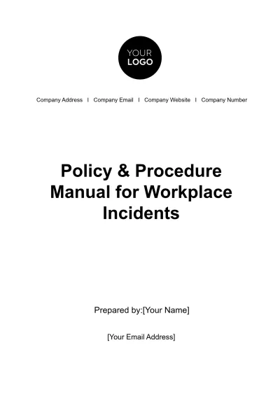 Free Policy & Procedure Manual for Workplace Incidents HR Template to Edit Online