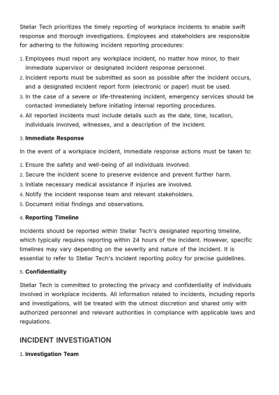 Free Policy & Procedure Manual for Workplace Incidents HR Template to Edit Online