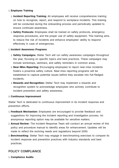 Free Policy & Procedure Manual for Workplace Incidents HR Template to Edit Online