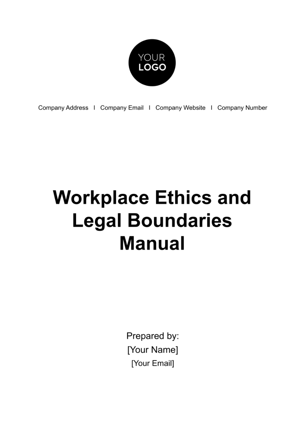 Workplace Ethics and Legal Boundaries Manual HR Template