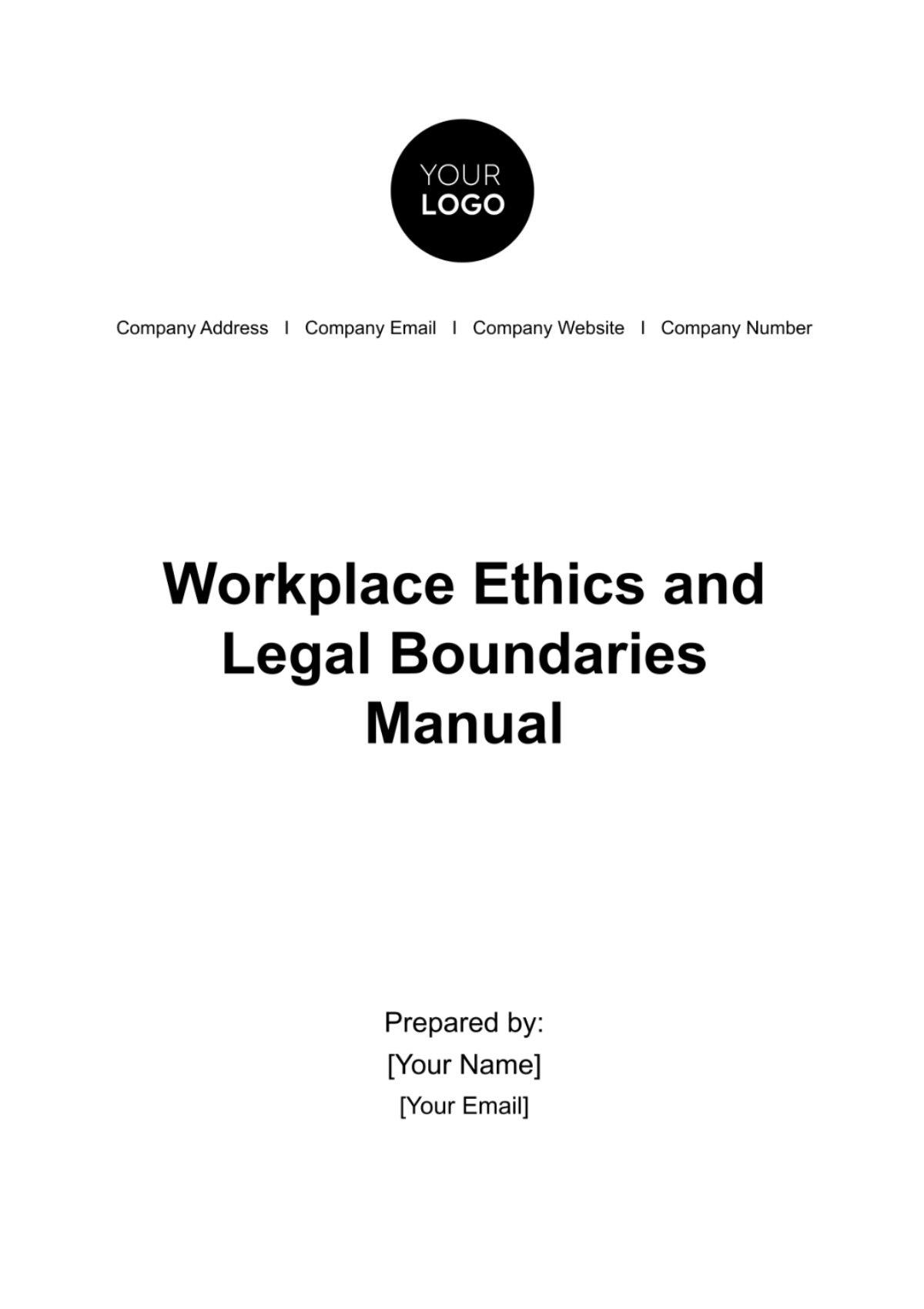 Workplace Ethics and Legal Boundaries Manual HR Template - Edit Online & Download