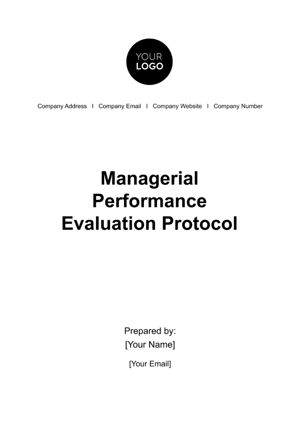 Managerial Performance Evaluation Protocol HR Template