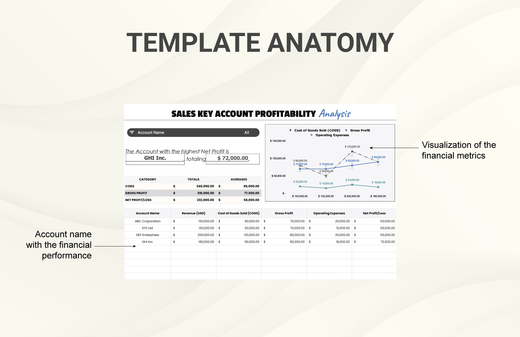 Sales Key Account Profitability Analysis Template