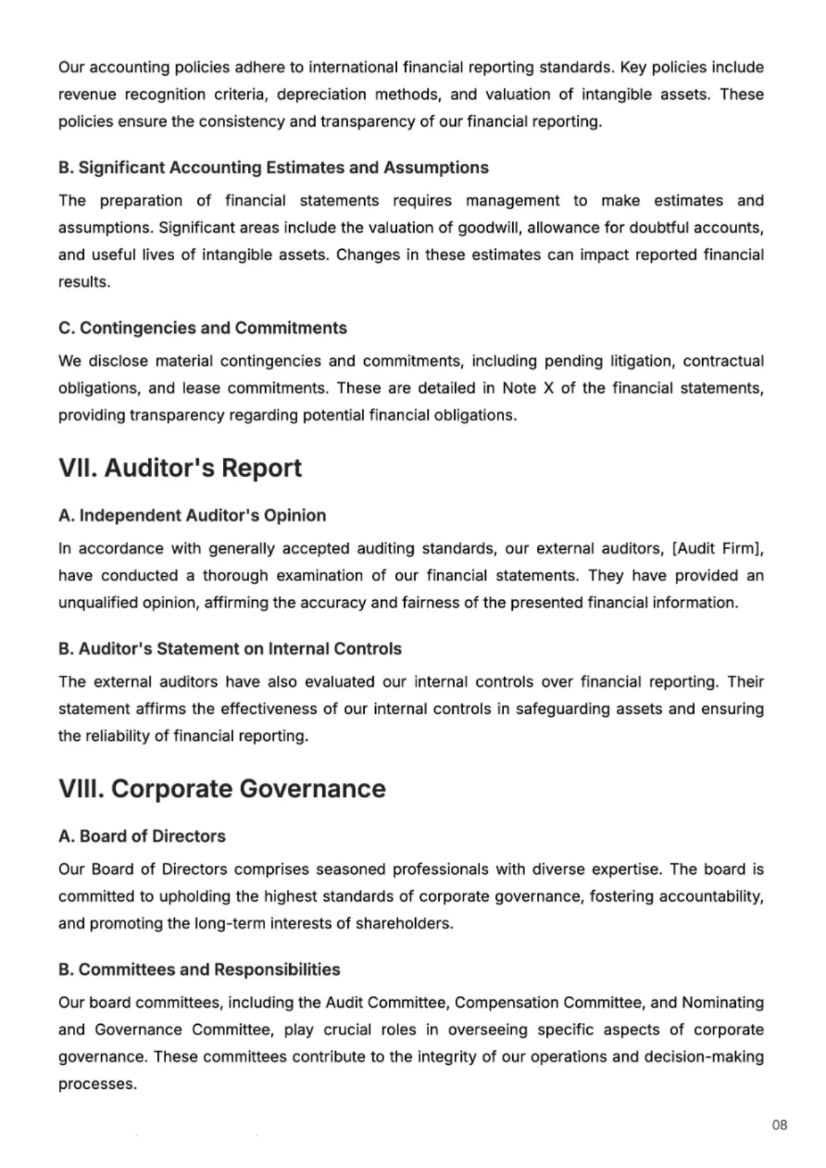 Free Annual Account Reporting Template to Edit Online