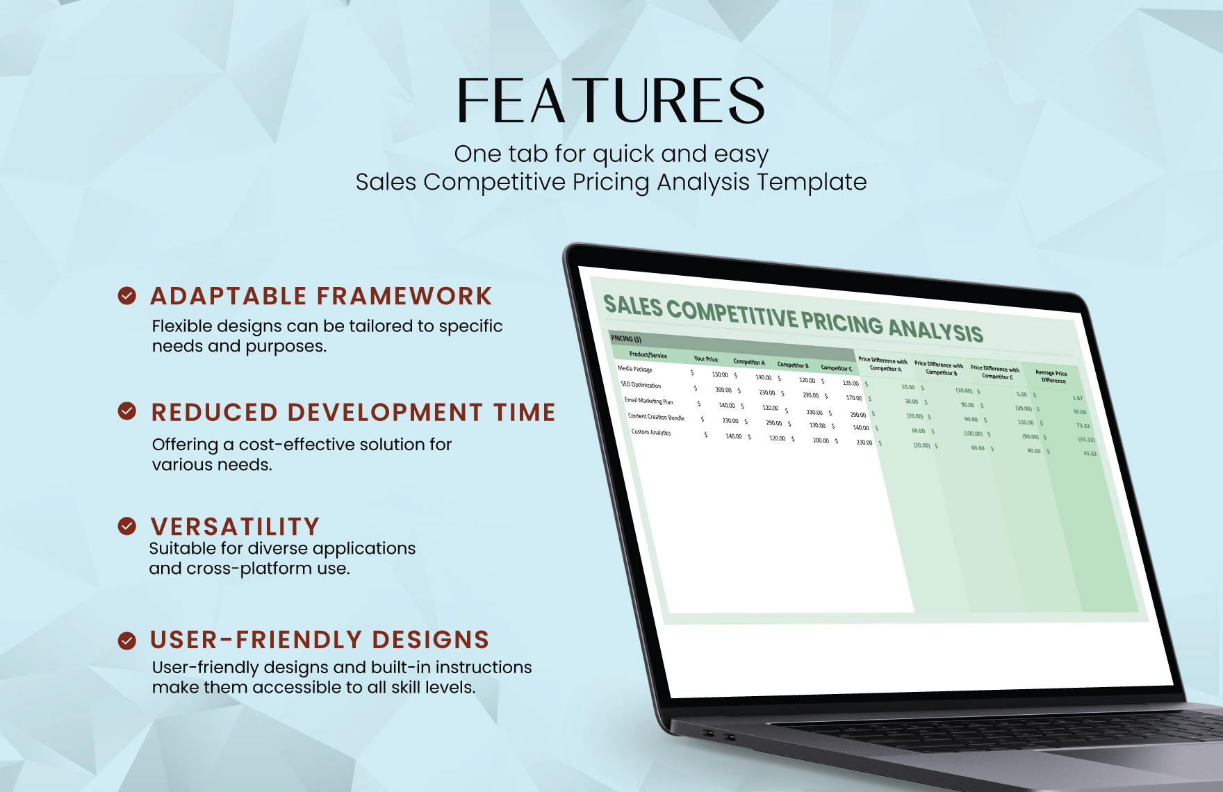 Sales Competitive Pricing Analysis Template