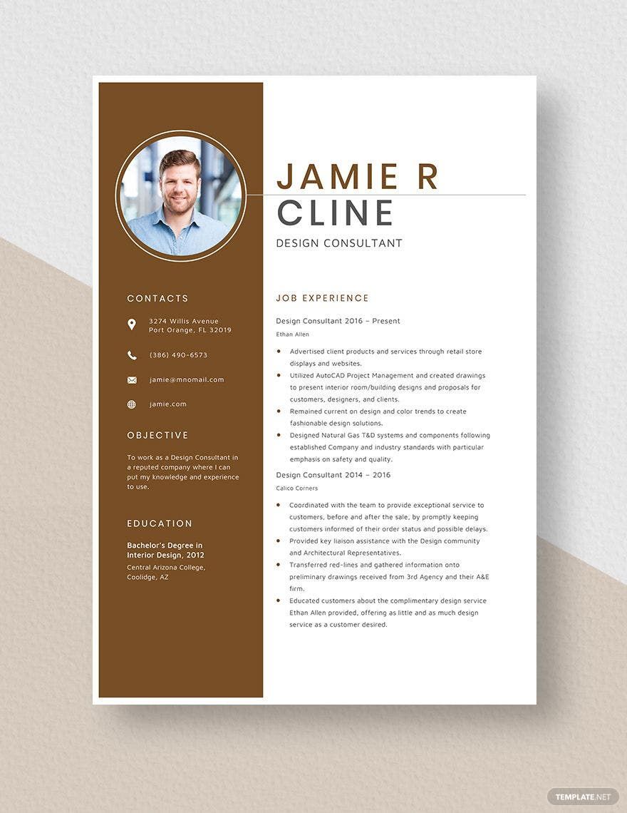 Design Consultant Resume in Word, Apple Pages