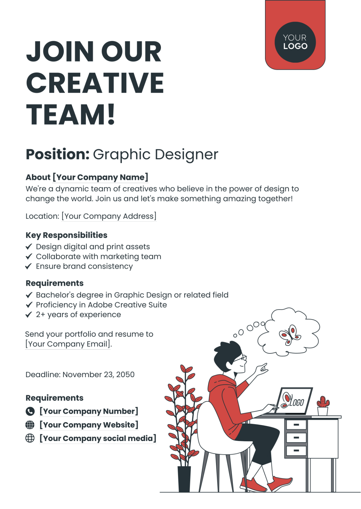 Graphic Designer Job Ad Template
