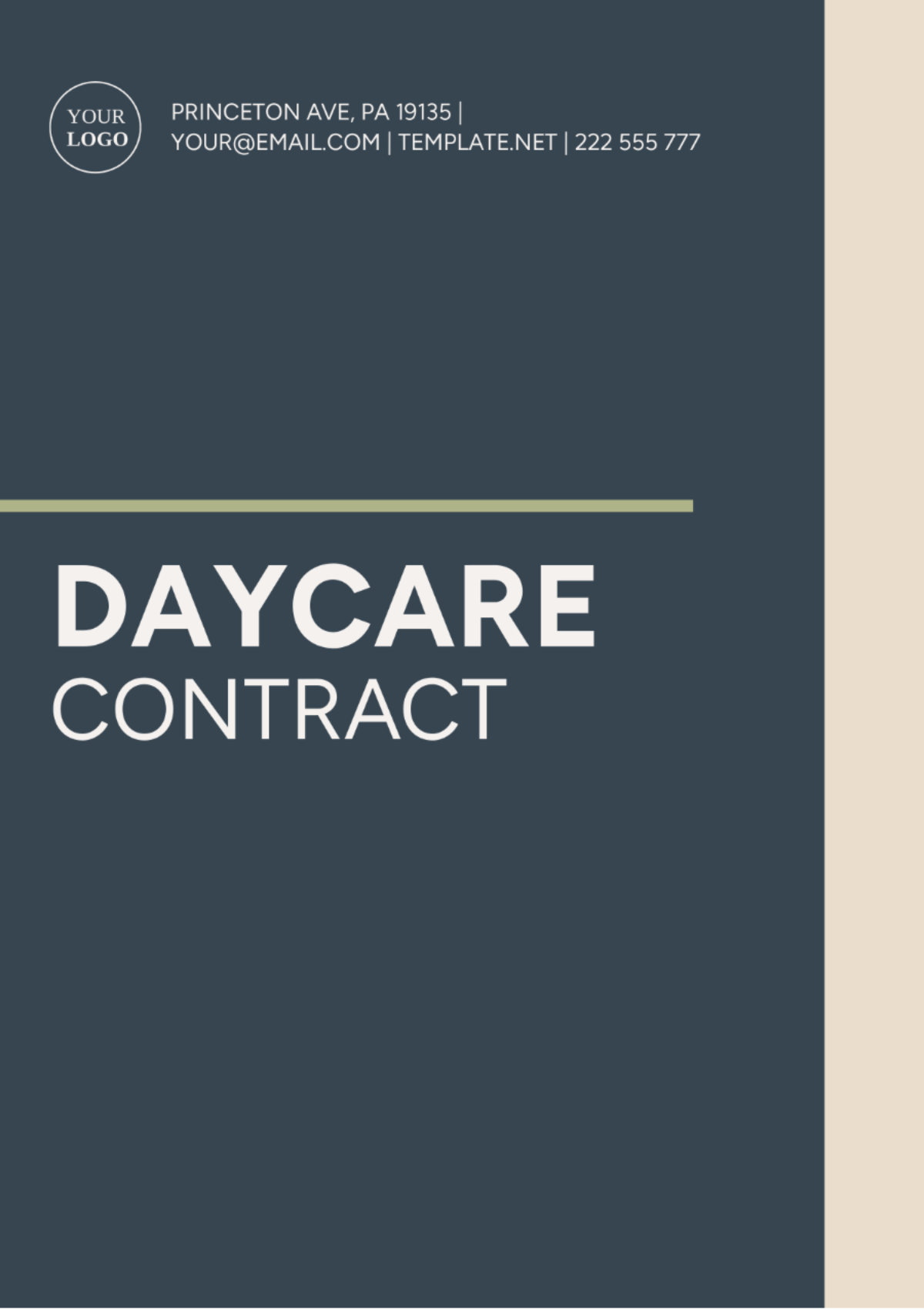 Daycare Contract Template