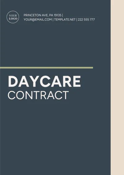 Free Daycare Contract Template to Edit Online