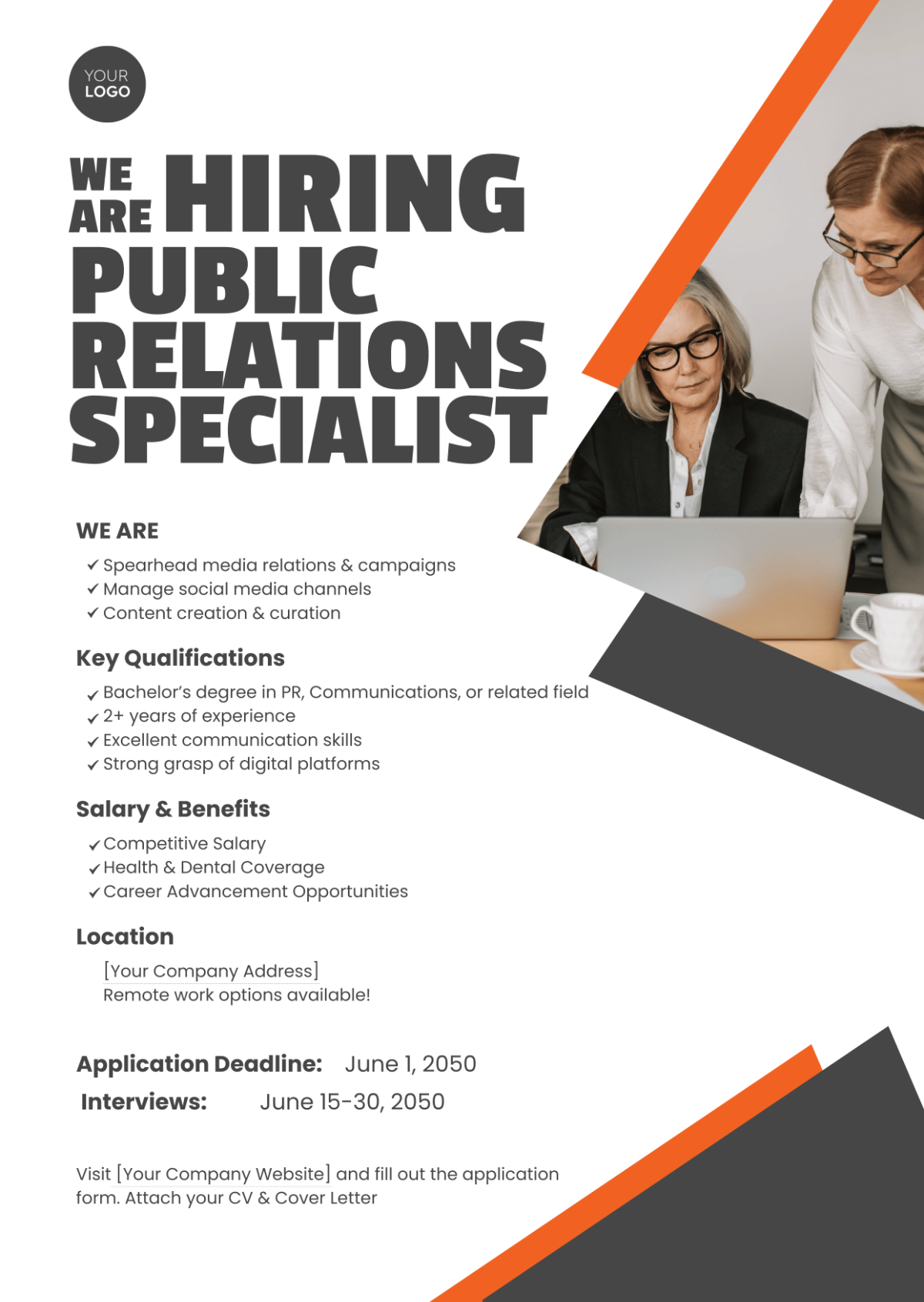 Public Relations Specialist Job Ad Template
