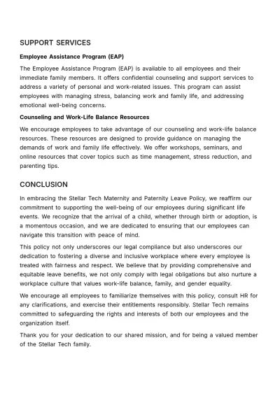 Free Legal Framework for Maternity and Paternity Leaves HR Template to Edit Online