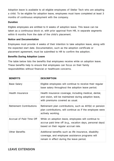 Free Legal Framework for Maternity and Paternity Leaves HR Template to Edit Online