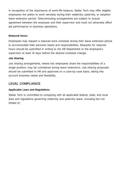 Free Legal Framework for Maternity and Paternity Leaves HR Template to Edit Online