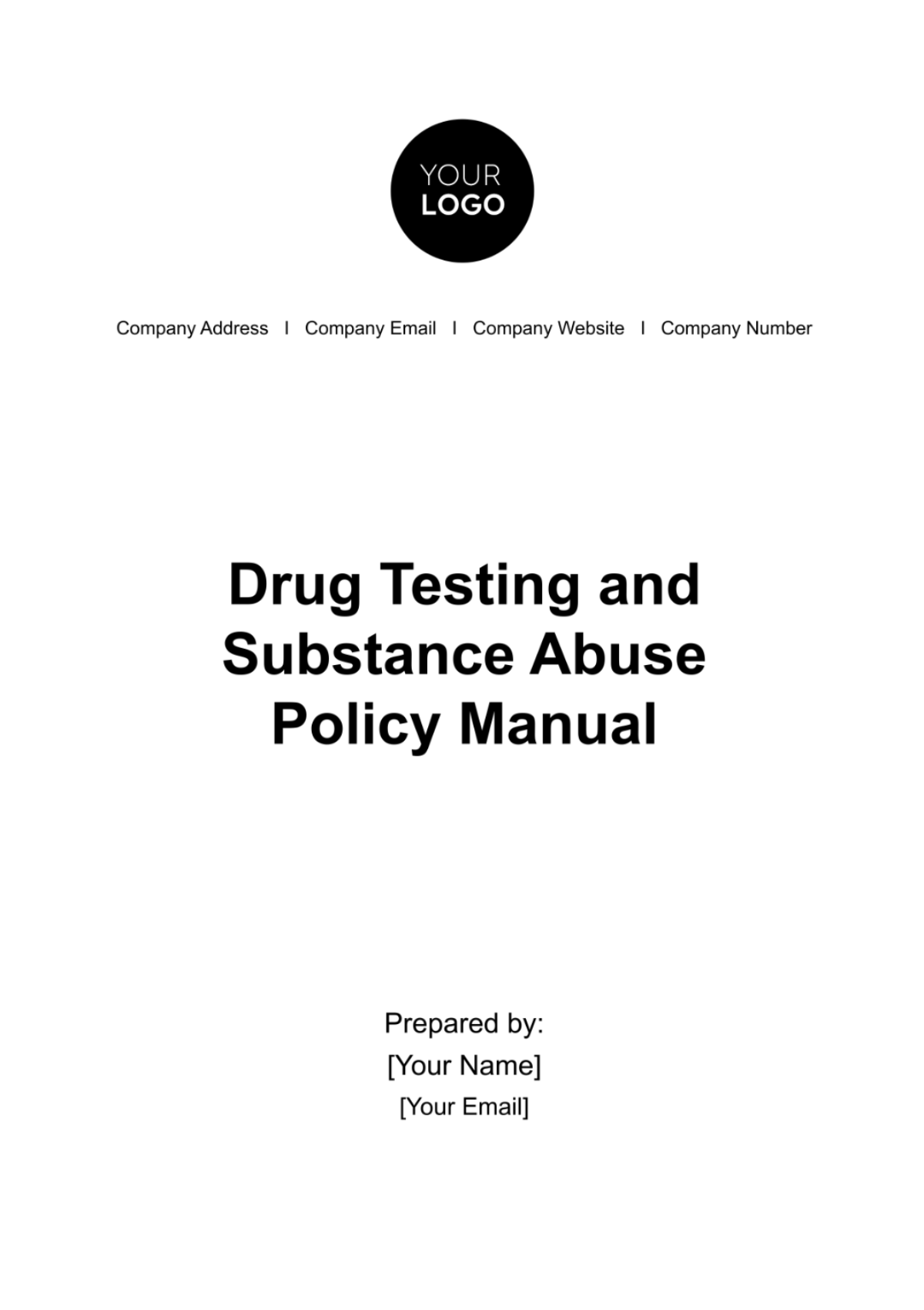 Drug Testing and Substance Abuse Policy Manual HR Template - Edit Online & Download