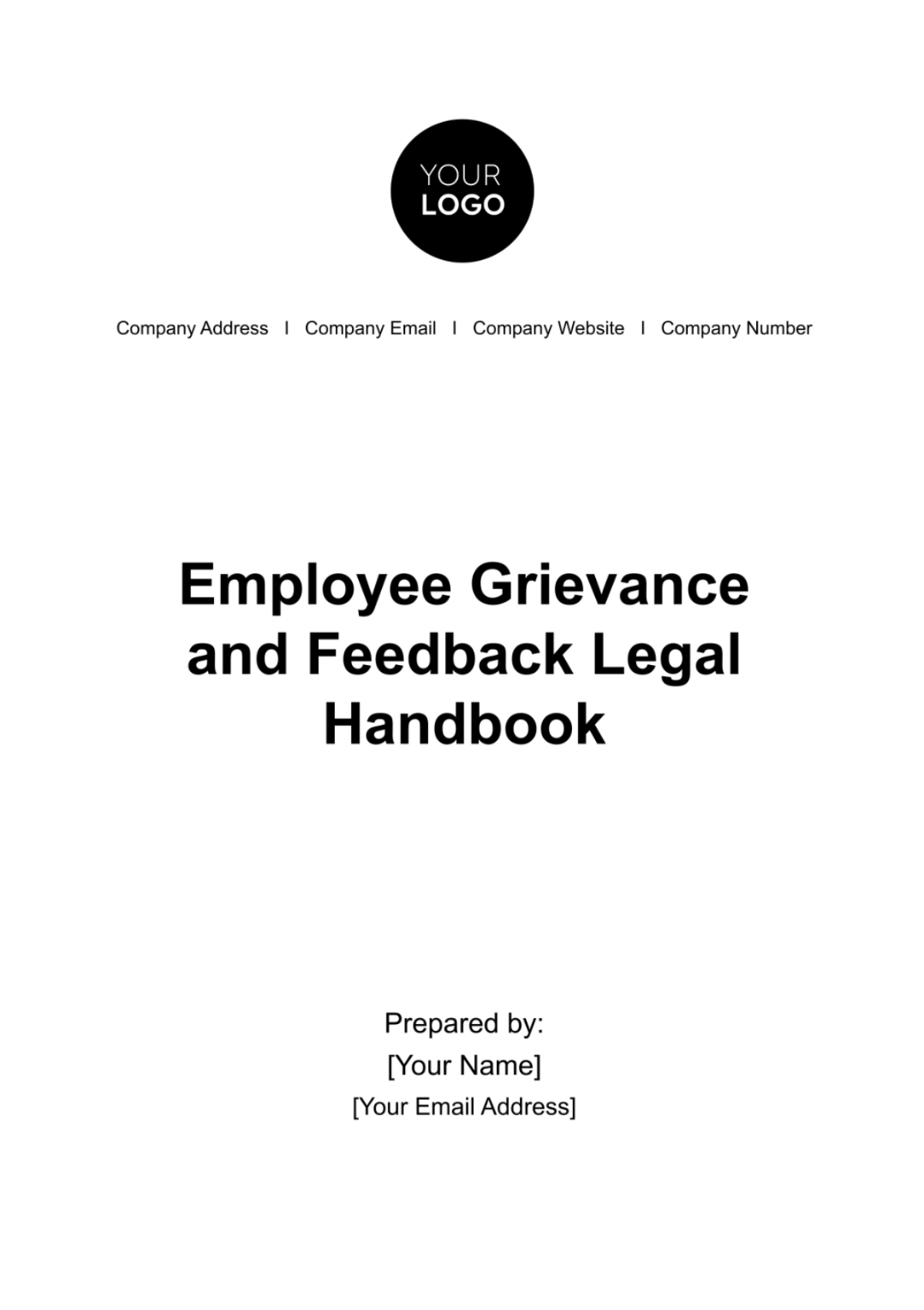 Employee Grievance and Feedback Legal Handbook HR Template - Edit Online & Download