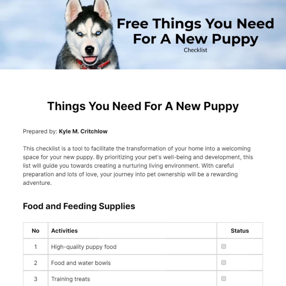 Things You Need For A New Puppy Checklist