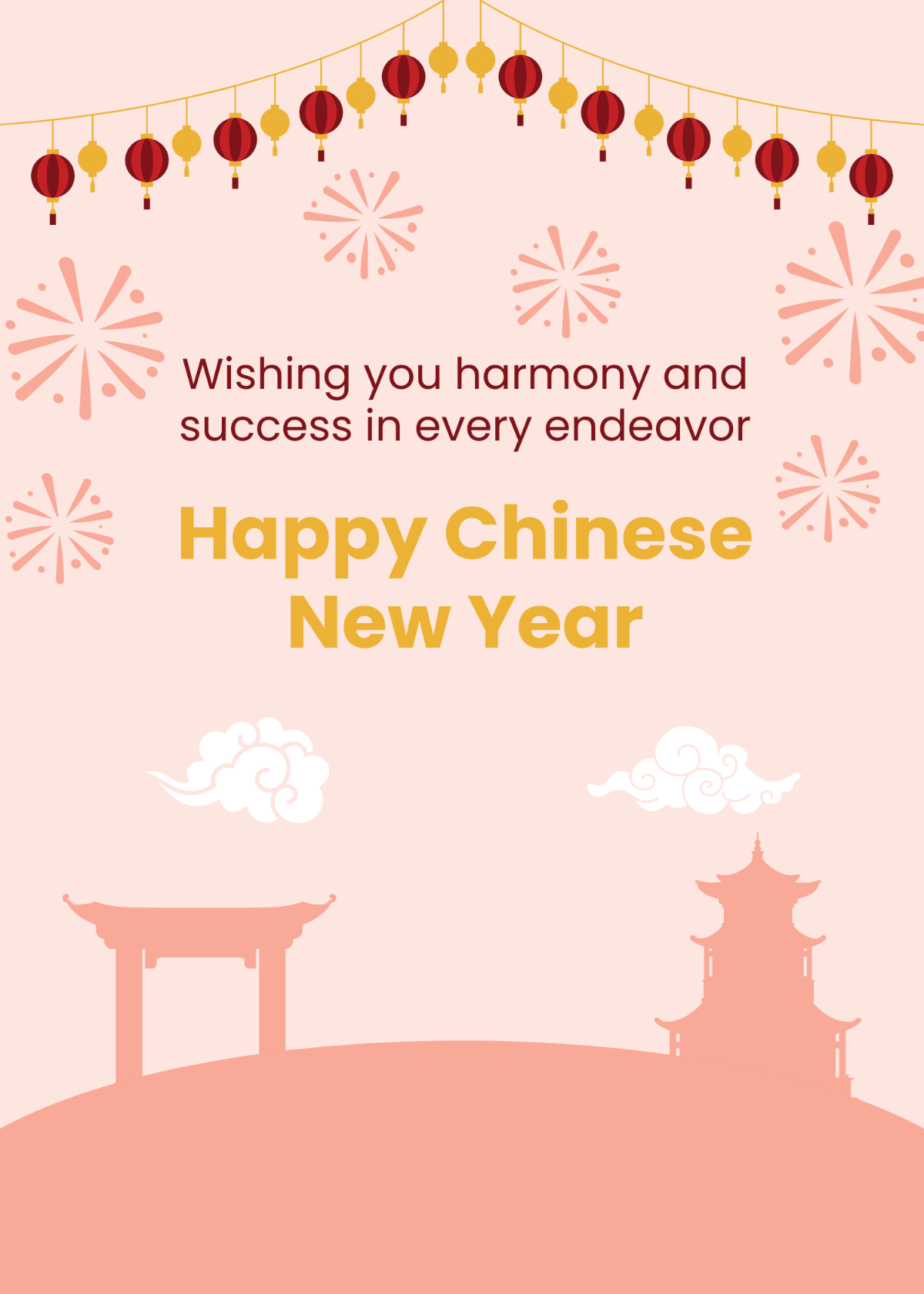 Greeting Cards for Chinese New Year Template