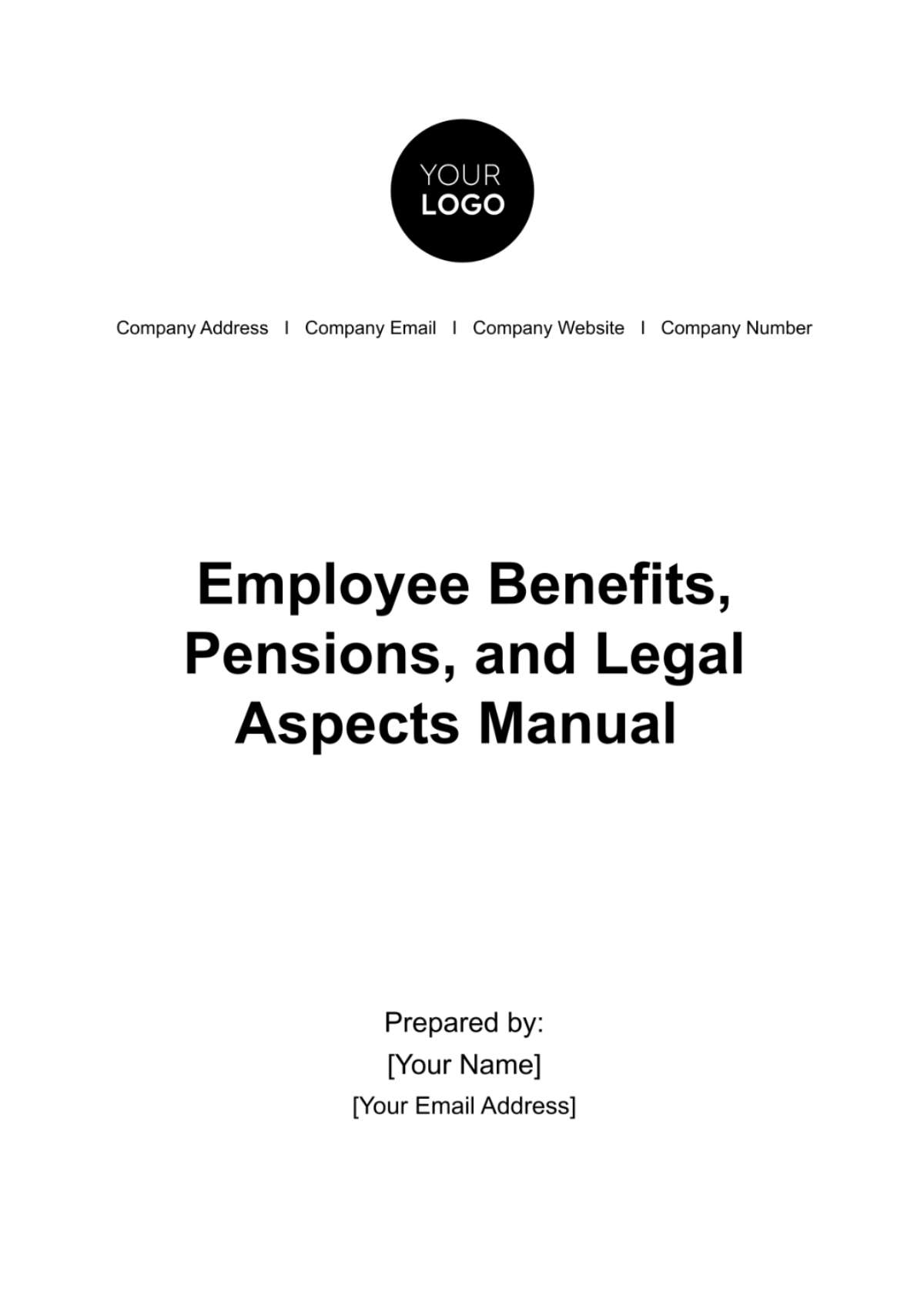 Employee Benefits, Pensions, and Legal Aspects Manual HR Template - Edit Online & Download