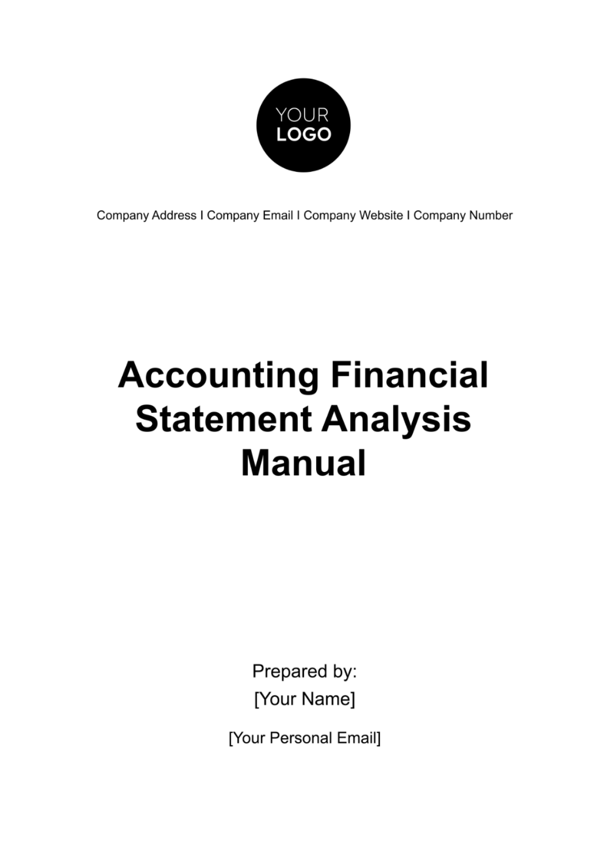Accounting Financial Statement Analysis Manual Template