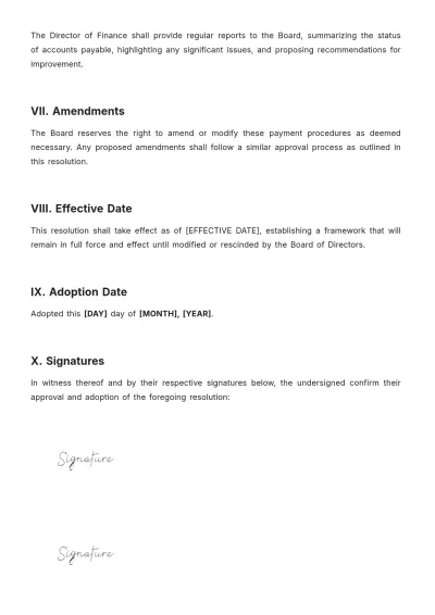Free Accounts Payment Resolution Template to Edit Online