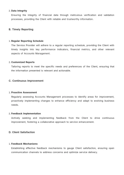 Free Accounts Management SLA Template to Edit Online