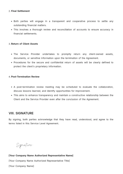 Free Accounts Management SLA Template to Edit Online