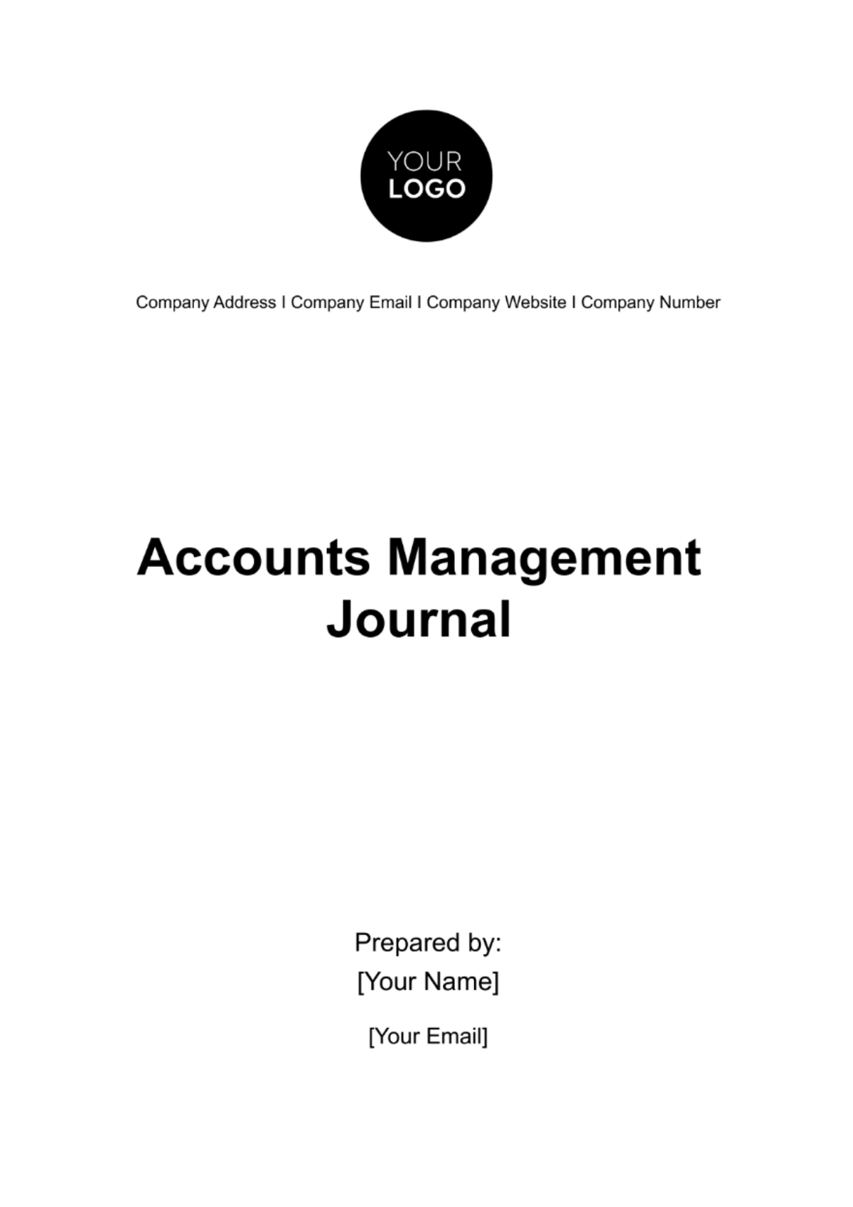 Free Accounts Management Journal Template