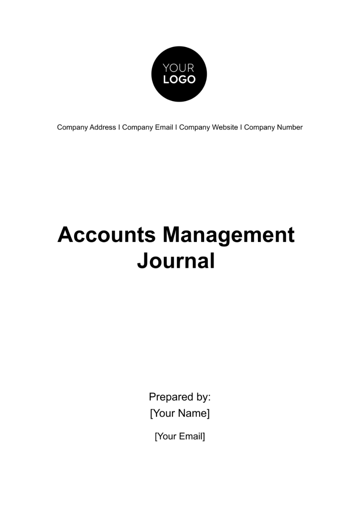 Accounts Management Journal Template