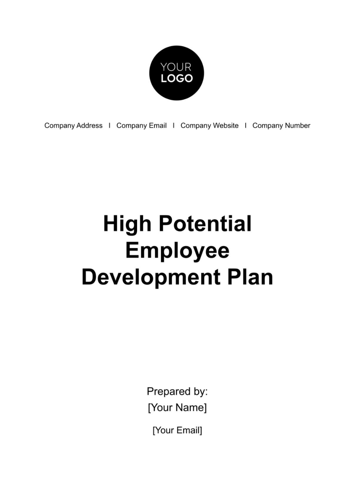 High Potential Employee Development Plan HR Template - Edit Online & Download