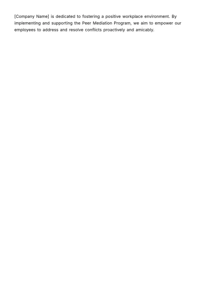 Free Peer Mediation Program Outline HR Template to Edit Online