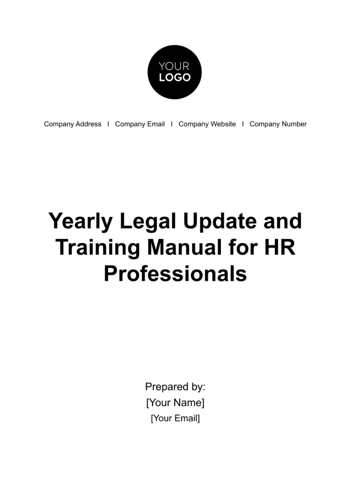 Free Yearly Legal Update and Training Manual for HR Professionals Template