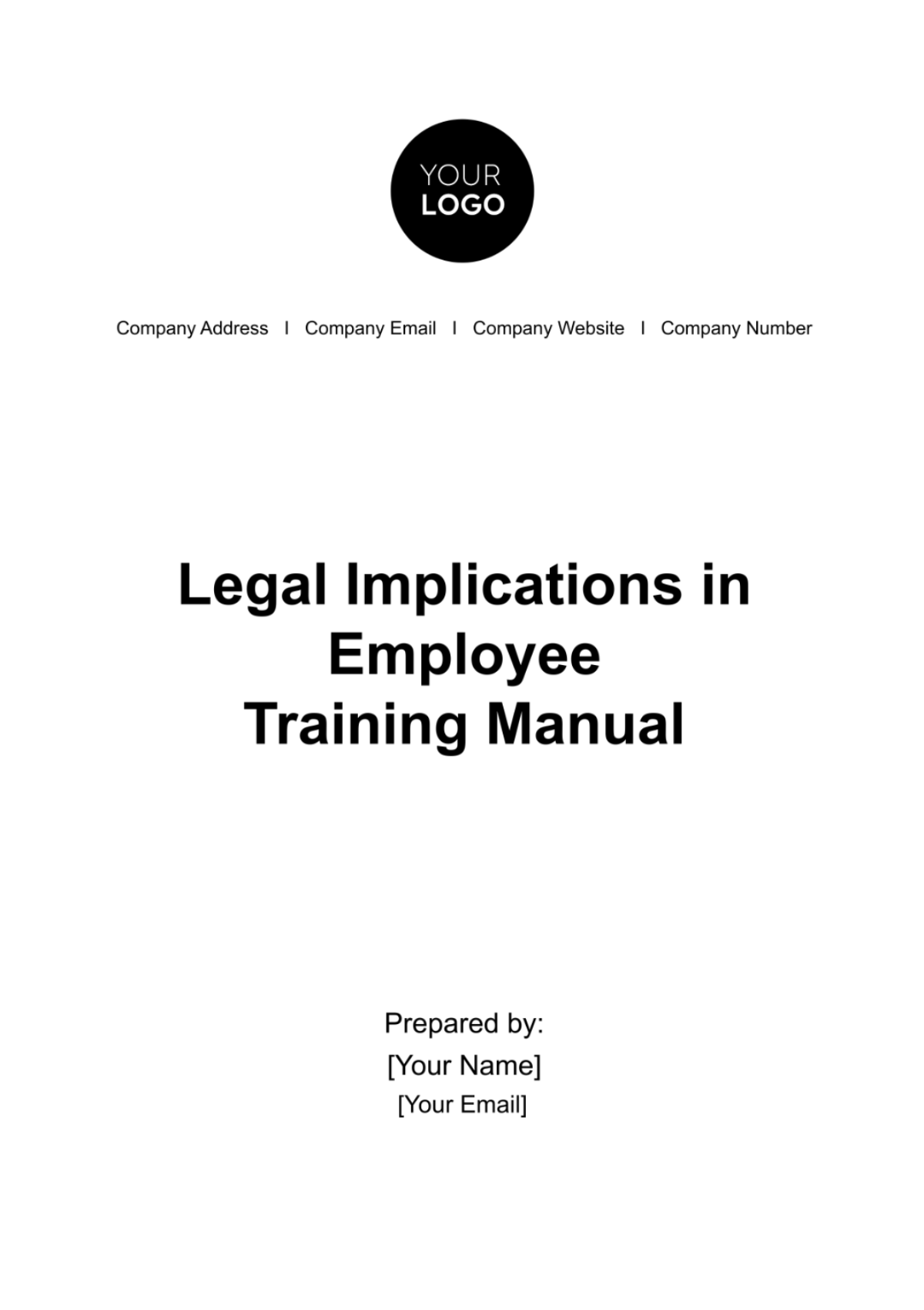 Legal Implications in Employee Training Manual HR Template - Edit Online & Download