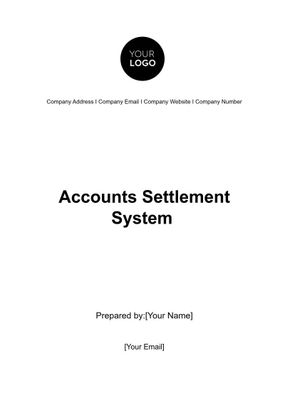 Free Accounts Settlement System Template to Edit Online