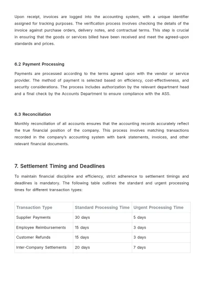 Free Accounts Settlement System Template to Edit Online